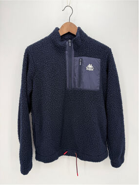 Kappa Iris Navy Fleece Quarter-Zip Sweatshirt Jacket Men Size S
